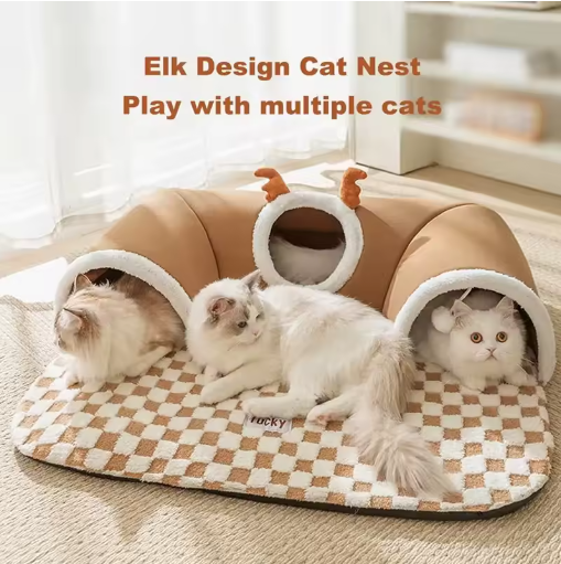 Hide-and-Seek Cat Tunnel Bed