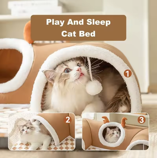 Hide-and-Seek Cat Tunnel Bed