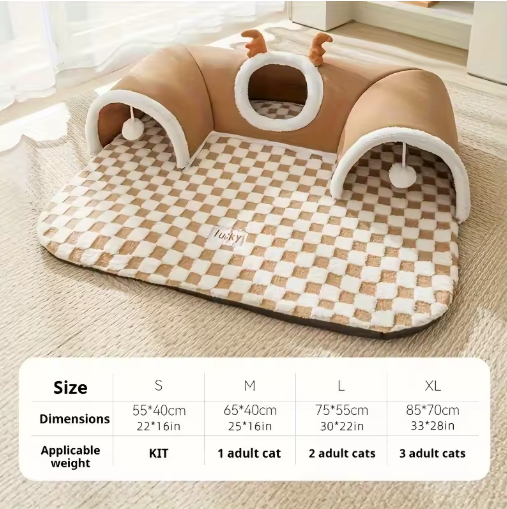 Hide-and-Seek Cat Tunnel Bed