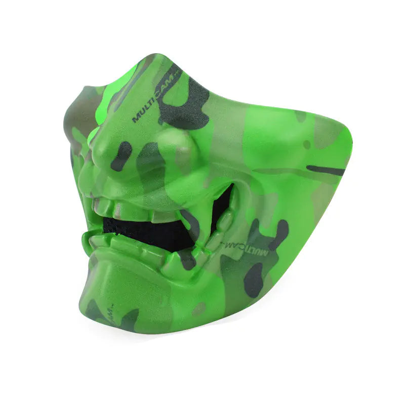 Halloween Glow Tactical Mask with Scary Face Design