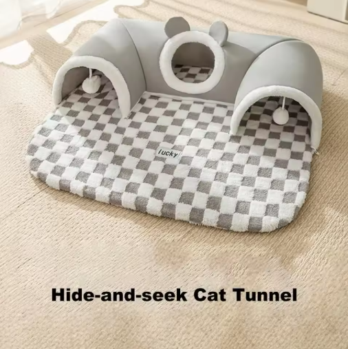 Hide-and-Seek Cat Tunnel Bed