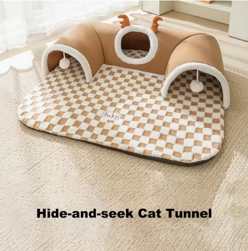 Hide-and-Seek Cat Tunnel Bed