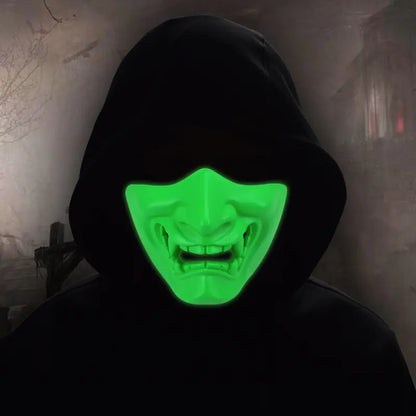 Halloween Glow Tactical Mask with Scary Face Design 