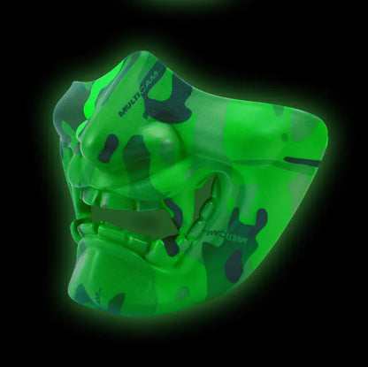 Halloween Glow Tactical Mask with Scary Face Design 