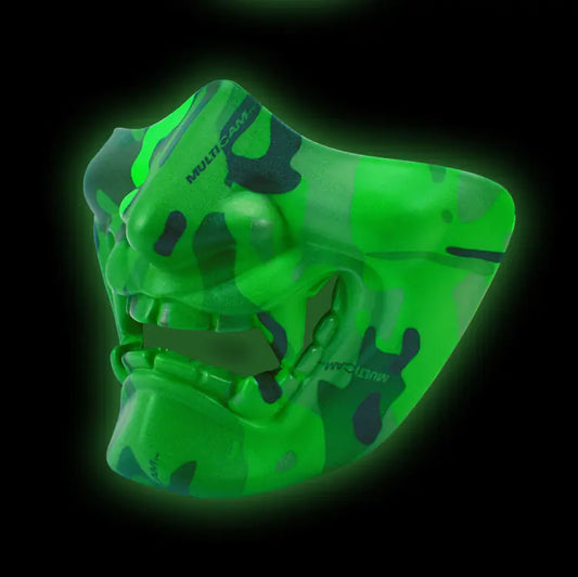 Halloween Glow Tactical Mask with Scary Face Design 